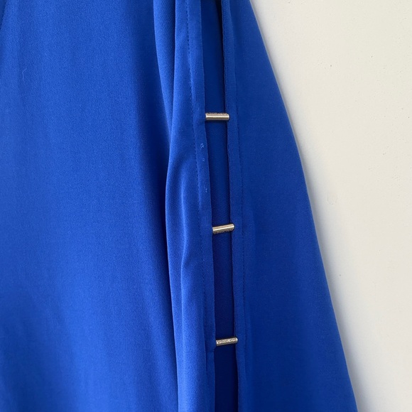 Michael Kors Royal Blue V-Neck Blouse - Picture 3 of 8